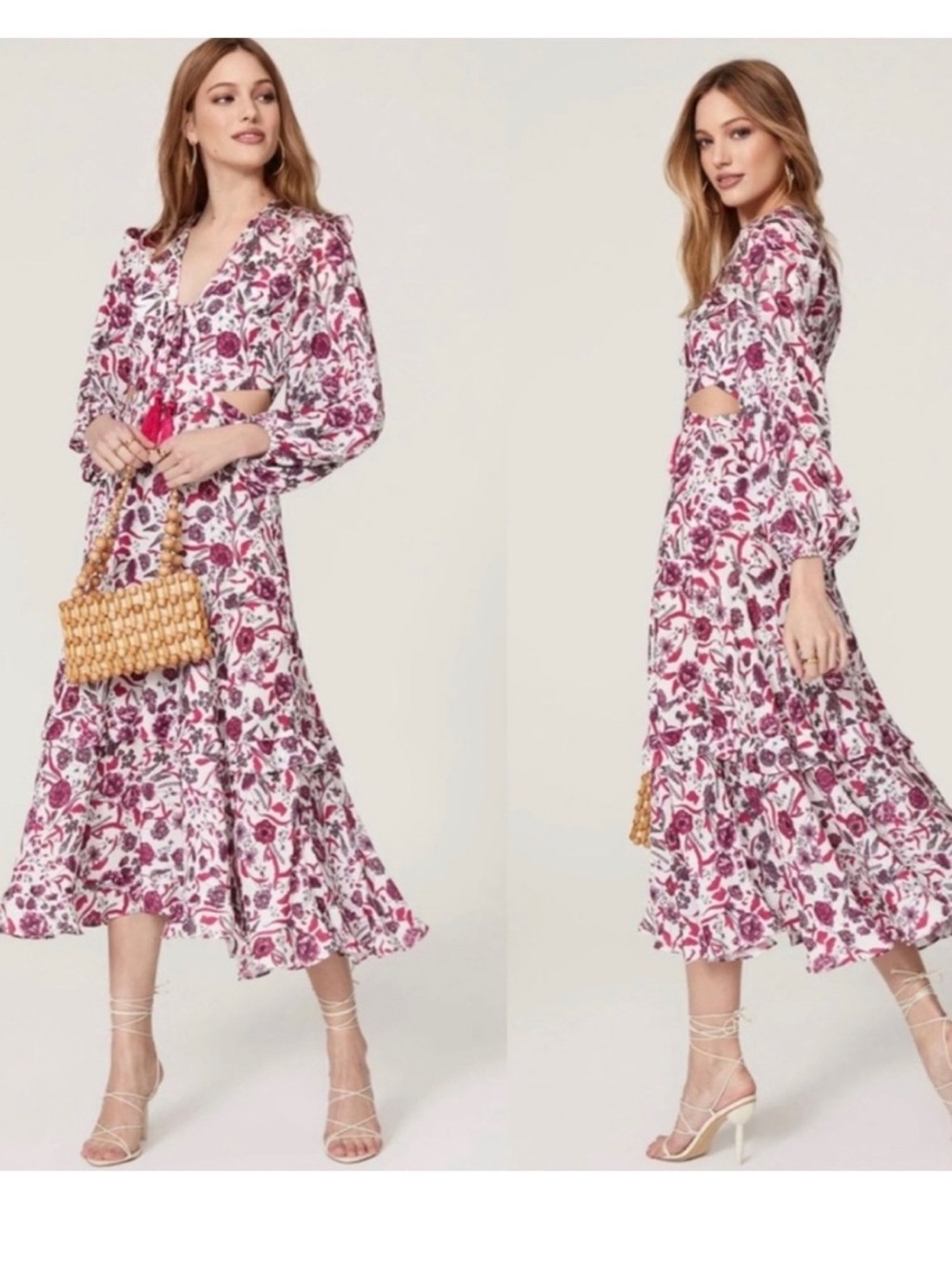 ALEXIS Nakkita Dress Berry Floral Sz Large